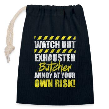 Butcher profession - Closable cotton gift bag (14x20cm) - navy - Front