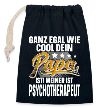 Psychotherapeut Papa Vater Vatertag Cooler Papa - Verschließbarer Geschenkbeutel aus Baumwolle (14x20cm) - Navy - Vorne