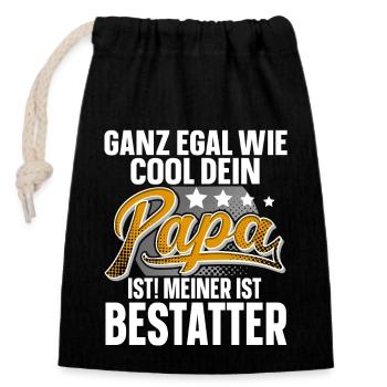 Bestatter Papa Vater Vatertag Cooler Papa - Verschließbarer Geschenkbeutel aus Baumwolle (14x20cm) - Schwarz - Vorne