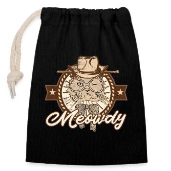 Meawdy - Closable cotton gift bag (14x20cm) - black - Front