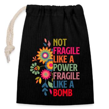 Equal Rights - Closable cotton gift bag (14x20cm) - black - Front