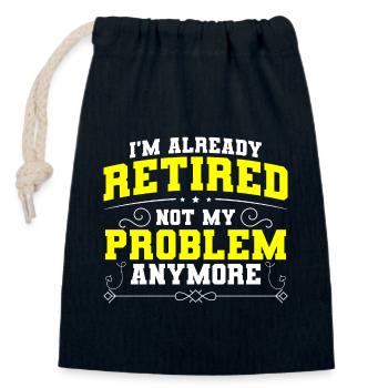 Retirement Retirement Age Pension - Closable cotton gift bag (14x20cm) - navy - Front