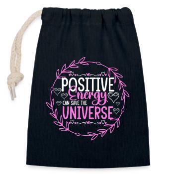 Positive Strengthen self-confidence - Closable cotton gift bag (14x20cm) - navy - Front