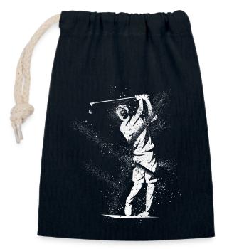 Golf, Golf, Golfer, Sport, Hobby, Splash, Grunge - Closable cotton gift bag (14x20cm) - navy - Front