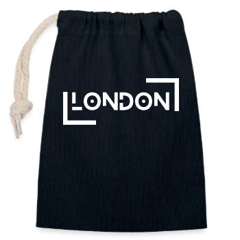 London - Verschließbarer Geschenkbeutel aus Baumwolle (14x20cm) - Navy - Vorne