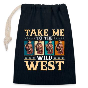 Wilder Westen - Verschließbarer Geschenkbeutel aus Baumwolle (14x20cm) - Navy - Vorne