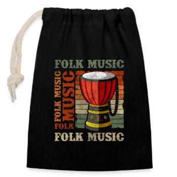 Music, Culture, Concert, Country - Closable cotton gift bag (14x20cm) - black - Front