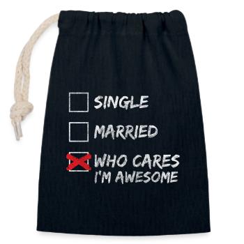 No interest Attitude to life Cynical saying - Closable cotton gift bag (14x20cm) - navy - Front