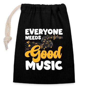 Dj Passion Songs Festival - Closable cotton gift bag (14x20cm) - black - Front