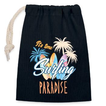 Surfing Surf Surfer - Closable cotton gift bag (14x20cm) - navy - Front