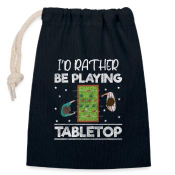 Jeu de société Geek Dice Player - Sac cadeau en coton avec cordon (14 x 20 cm) - bleu marine - Devant