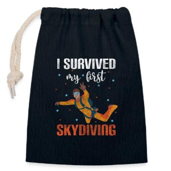 Fallschirmspringer Himmel Freifall Base Jump - Verschließbarer Geschenkbeutel aus Baumwolle (14x20cm) - Navy - Vorne