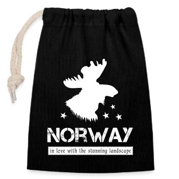 Norvège Norvège - Sac cadeau en coton avec cordon (14 x 20 cm) - noir - Devant