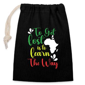 Safari Elephant Holiday - Sac cadeau en coton avec cordon (14 x 20 cm) - noir - Devant