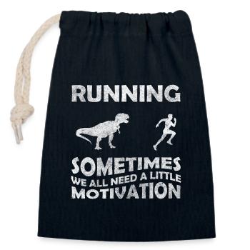 Dinosaur Raptor Velociraptor - Closable cotton gift bag (14x20cm) - navy - Front
