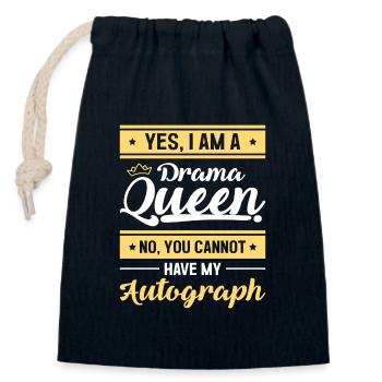 Queen Princess Attention Trouble - Closable cotton gift bag (14x20cm) - navy - Front
