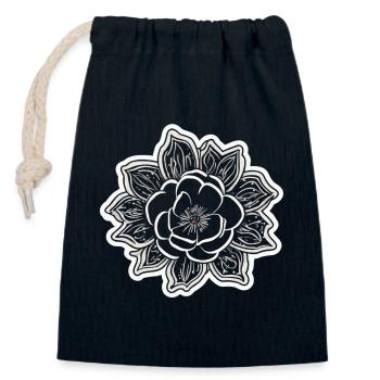 Die Schönheit und der Charme einer einfarbigen Blume - Verschließbarer Geschenkbeutel aus Baumwolle (14x20cm) - Navy - Vorne