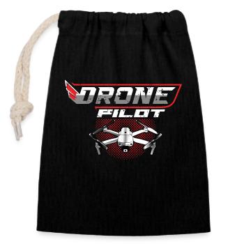 Drohnenpilot Whoop Copter FPV UAS Pilot Drone - Closable cotton gift bag (14x20cm) - black - Front