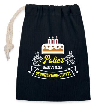 Polier Geburtstag Bauleiter Geburtstagsgeschenk - Verschließbarer Geschenkbeutel aus Baumwolle (14x20cm) - Navy - Vorne