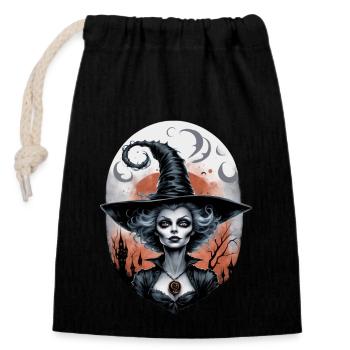 Classic Witch 10 - Closable cotton gift bag (14x20cm) - black - Front