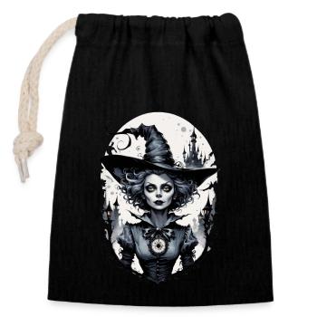 Classic Witch 18 - Closable cotton gift bag (14x20cm) - black - Front