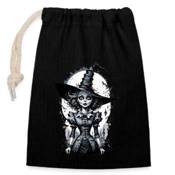 Classic Witch 24 - Closable cotton gift bag (14x20cm) - black - Front