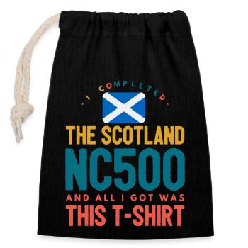 nc500 completed - Closable cotton gift bag (14x20cm) - black - Front