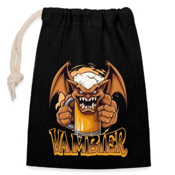 Vambier Vampire Bière Halloween Party Drôle Costume - Sac cadeau en coton avec cordon (14 x 20 cm) - noir - Devant