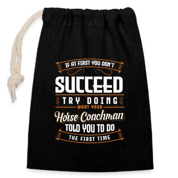 Cocher hippomobile, cocher, cavalier - Sac cadeau en coton avec cordon (14 x 20 cm) - noir - Devant