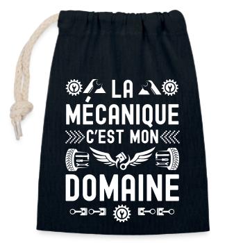 la mécanique c est mon domaine 1 - Sac cadeau en coton avec cordon (14 x 20 cm) - bleu marine - Devant