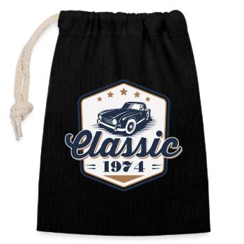 50th Birthday 1974 Classic Car Vintage Car - Closable cotton gift bag (14x20cm) - black - Front