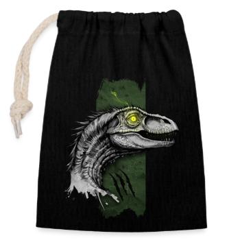 Feathered Predator: Velociraptor's Dominion - Closable cotton gift bag (14x20cm) - black - Front