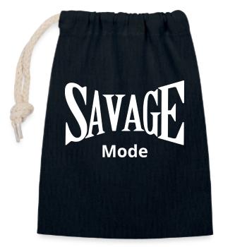 Savage Mode - Sac cadeau en coton avec cordon (14 x 20 cm) - bleu marine - Devant