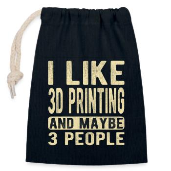3D printing Saying - Closable cotton gift bag (14x20cm) - navy - Front