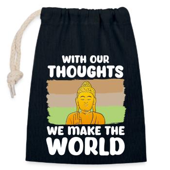 Buddha Mönch Namaste Buddhismus I Geschenk - Verschließbarer Geschenkbeutel aus Baumwolle (14x20cm) - Navy - Vorne