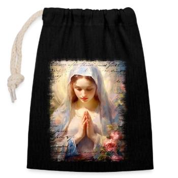 Jungfrau Maria Jesus Bibel christliche Religion christlich - Verschließbarer Geschenkbeutel aus Baumwolle (14x20cm) - Schwarz - Vorne