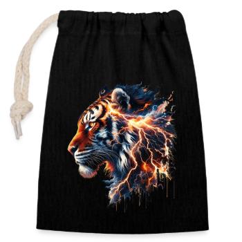 T-shirt Thunder Tiger - Sac cadeau en coton avec cordon (14 x 20 cm) - noir - Devant