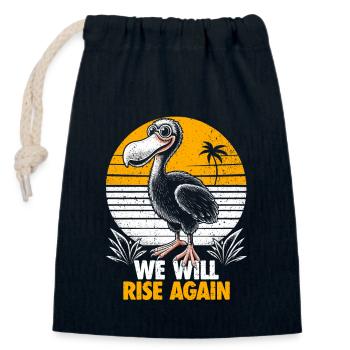 Dodo Vogel Design - We Will Rise Again - Verschließbarer Geschenkbeutel aus Baumwolle (14x20cm) - Navy - Vorne