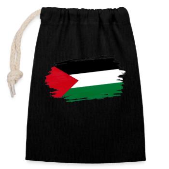 Fliege - Verschließbarer Geschenkbeutel aus Baumwolle (14x20cm) - Schwarz - Vorne