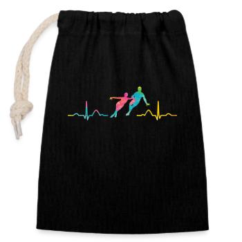 Patinage artistique Patinage sur glace Patinage artistique - Sac cadeau en coton avec cordon (14 x 20 cm) - noir - Devant