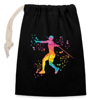 Javelin Throw Colorsplash Javelin Throw - Closable cotton gift bag (14x20cm) - black - Front