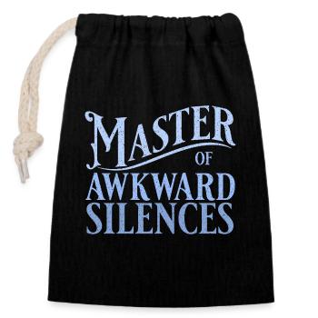 Master of awkward silences in blau - Verschließbarer Geschenkbeutel aus Baumwolle (14x20cm) - Schwarz - Vorne