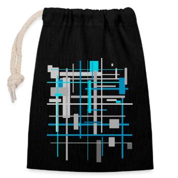 Modèles d’architecture - Sac cadeau en coton avec cordon (14 x 20 cm) - noir - Devant