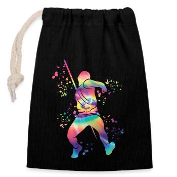 Javelin Throw Colorsplash Javelin Throw - Closable cotton gift bag (14x20cm) - black - Front