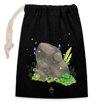 Pierre magique - Sac cadeau en coton avec cordon (14 x 20 cm) - noir - Devant