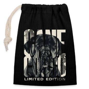 Cane Corso Dog Owner - Closable cotton gift bag (14x20cm) - black - Front