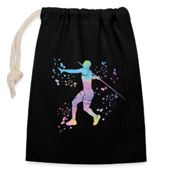 Javelin Throw Colorsplash Javelin Throw - Closable cotton gift bag (14x20cm) - black - Front