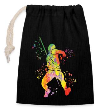 Javelin Throw Colorsplash Javelin Throw - Closable cotton gift bag (14x20cm) - black - Front