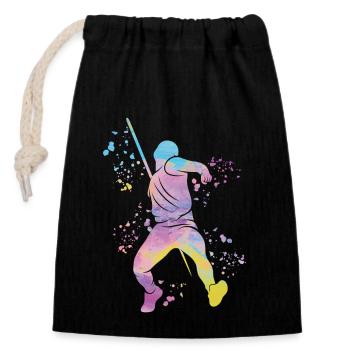 Javelin Throw Colorsplash Javelin Throw - Closable cotton gift bag (14x20cm) - black - Front