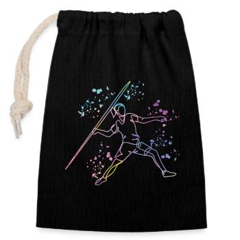Javelin Throw Colorsplash Javelin Throw - Closable cotton gift bag (14x20cm) - black - Front